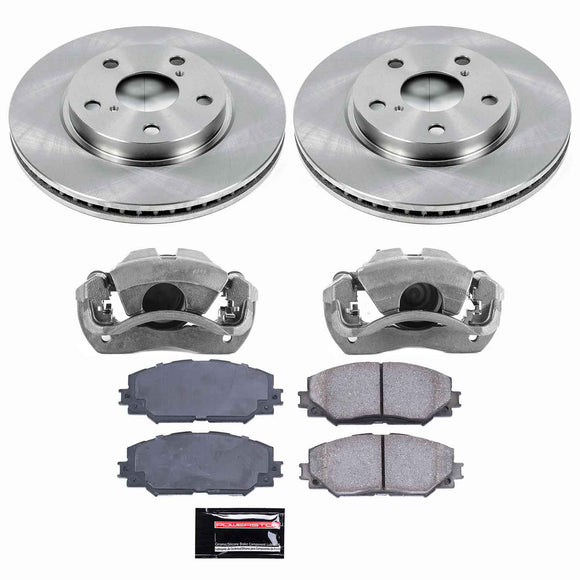 PowerStop OE Stock Replacement Low-Dust Ceramic Brake Pad, Rotor and Caliper Kit