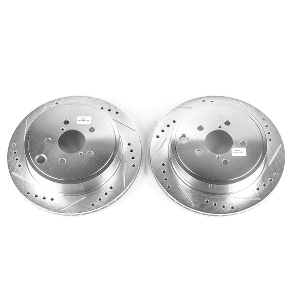 PowerStop Evolution Drilled Slotted Rotors Pair Rear For Subaru Legacy