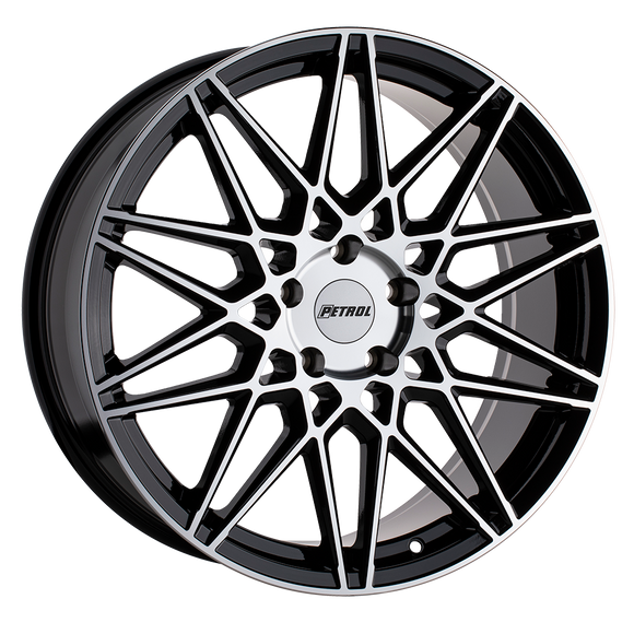 17x8 Petrol P3C Gloss Black With Machined Face 5x114.3 ET40 CB76.1 Wheel Rim