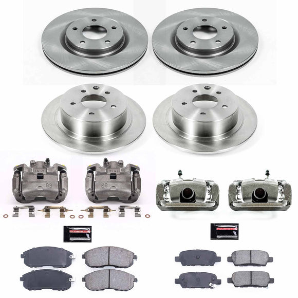 PowerStop OE Stock Replacement Low-Dust Ceramic Brake Pad, Rotor and Caliper Kit