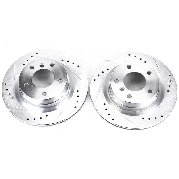PowerStop Evolution Drilled Slotted Rotors Pair Rear For BMW 325i