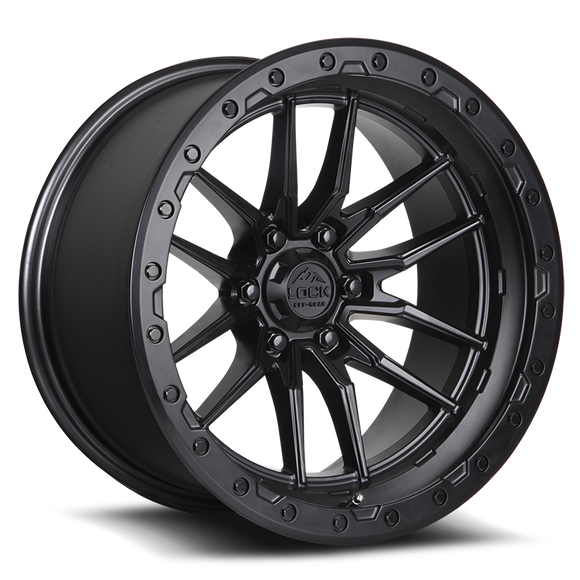 17x9 Lock Off-Road Krawler Matte Black Ring 5x127 5x5 ET-12 Wheel Rim