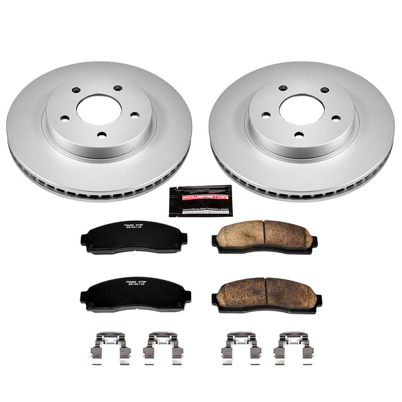 PowerStop Genuine Geomet Coated Rotor and Low-Dust Ceramic Brake Pad Kit