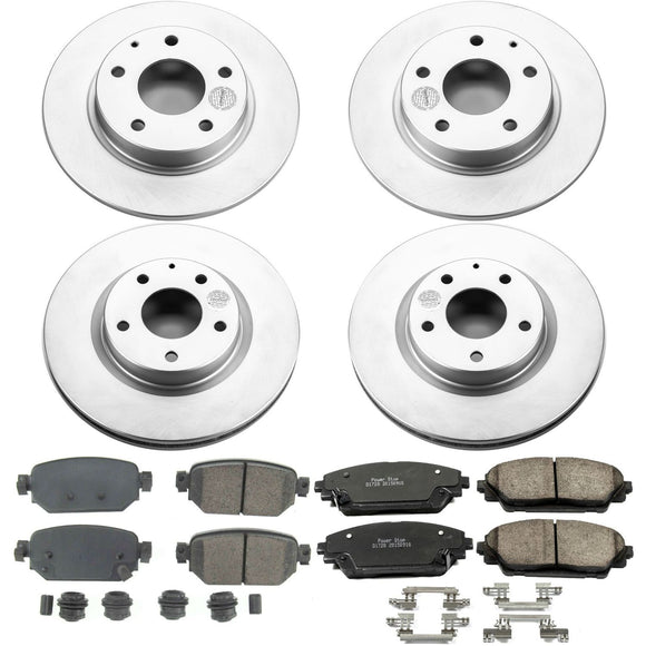 PowerStop Genuine Geomet Coated Rotor and Low-Dust Ceramic Brake Pad Kit