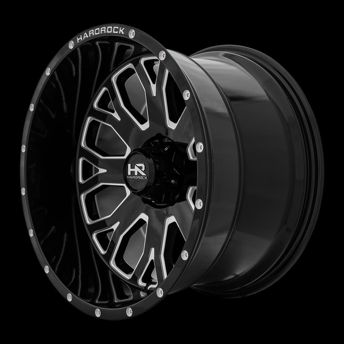 20x12 Hardrock Slammer XPosed Gloss Black Milled 5x139.7 ET-44 wheel/rim