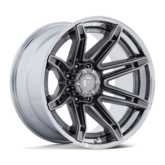 20x10 Fuel Off-Road FC401 Brawl Platinum With Chrome Lip 8x180 ET-18 Wheel