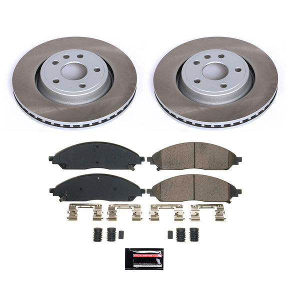 PowerStop Semi-Coated Rotor and Low-Dust Ceramic Brake Pad Kit