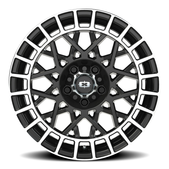 17x8.5 Vision 349 Savage Gloss Blk Machined 5x5 (5x127) ET-24 wheel/rim