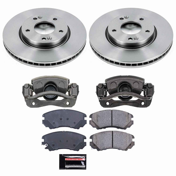 PowerStop OE Stock Replacement Low-Dust Ceramic Brake Pad, Rotor and Caliper Kit