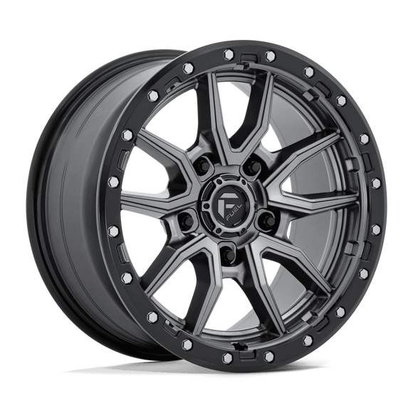 17X9 Fuel D680 Rebel Matte Gun Metal Black Bead Ring 5X150 ET1 wheel/rim