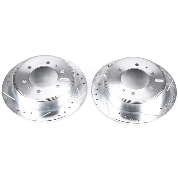 PowerStop Evolution Drilled Slotted Rotors Pair Rear For Hummer H3