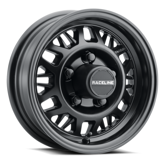 16x6 Raceline 451B Ryno Trailer Satin Black 8x165.1 ET0 CB4.9 Wheel