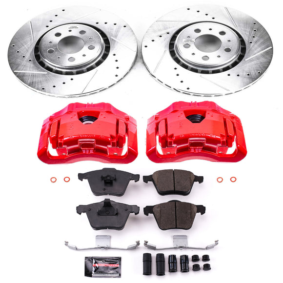PowerStop Z23 Daily Driver Carbon-Fiber Ceramic Pads Drilled & Slotted Rotor & C