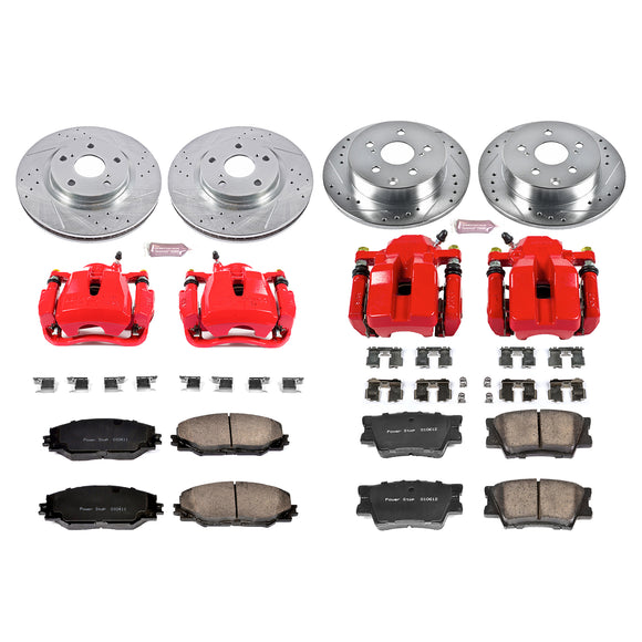 PowerStop Z23 Daily Driver Carbon-Fiber Ceramic Pads Drilled & Slotted Rotor & C