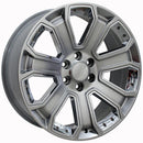 22" Replica CV93B fits Chevy Silverado 22x9 Hyper Black with Chrome Insert