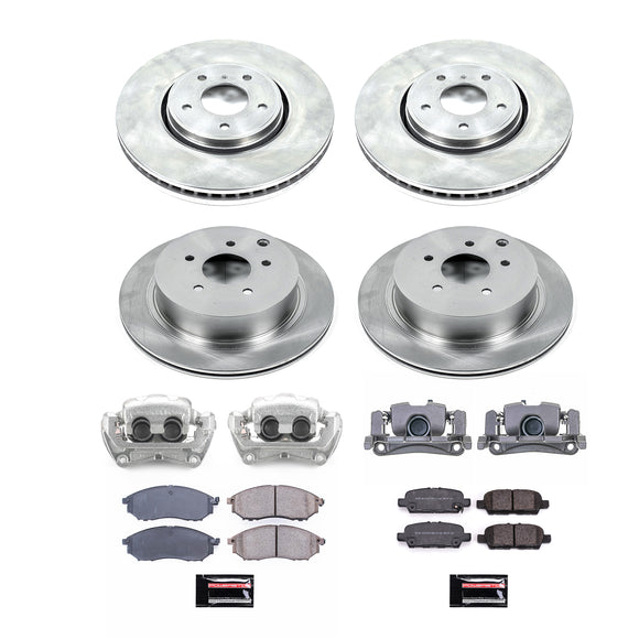 PowerStop OE Stock Replacement Low-Dust Ceramic Brake Pad, Rotor and Caliper Kit