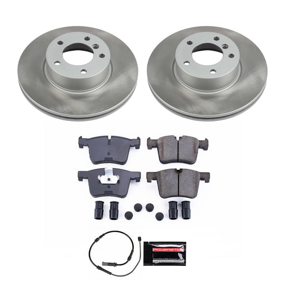 PowerStop Semi-Coated Rotor and Low-Dust Ceramic Brake Pad Kit