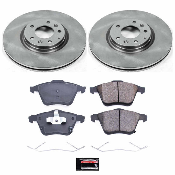 PowerStop OE Stock Replacement Low-Dust Ceramic Brake Pad and Rotor Kit