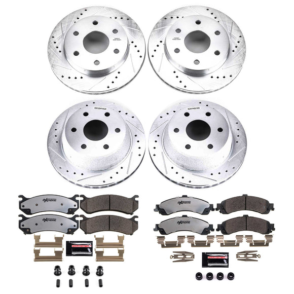 PowerStop Z36 Carbon-Fiber Ceramic Brake Pad with Drilled and Slotted Rotor Kit