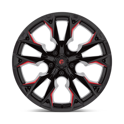 22x12 Fuel Off-Road D823 Flame Gloss Black Milled Candy Red 5x127 ET-44 Wheel