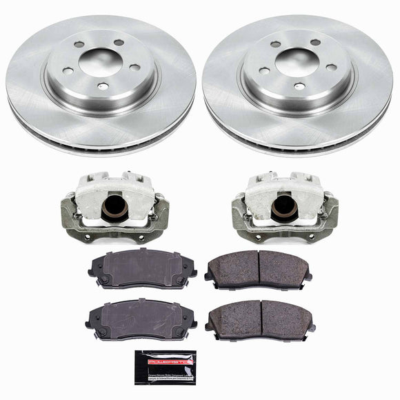 PowerStop OE Stock Replacement Low-Dust Ceramic Brake Pad, Rotor and Caliper Kit