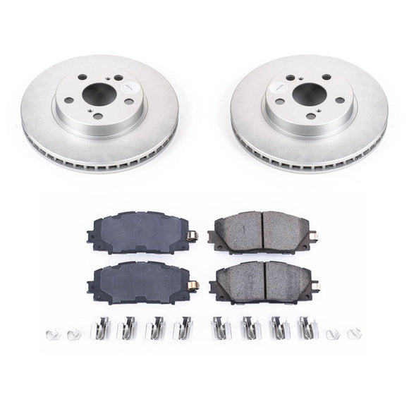 PowerStop Genuine Geomet Coated Rotor and Low-Dust Ceramic Brake Pad Kit