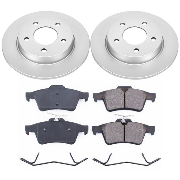 PowerStop Genuine Geomet Coated Rotor and Low-Dust Ceramic Brake Pad Kit
