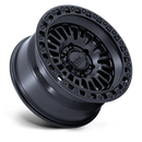 17x8.5 KMC KM554 Aztec Matte Black With Gloss Black Lip 6x120 ET0 CB66.9 Wheel