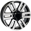20" Replica Wheel TY10 Fits Toyota 4Runner Rim 20x7 Black Mach'd Wheel