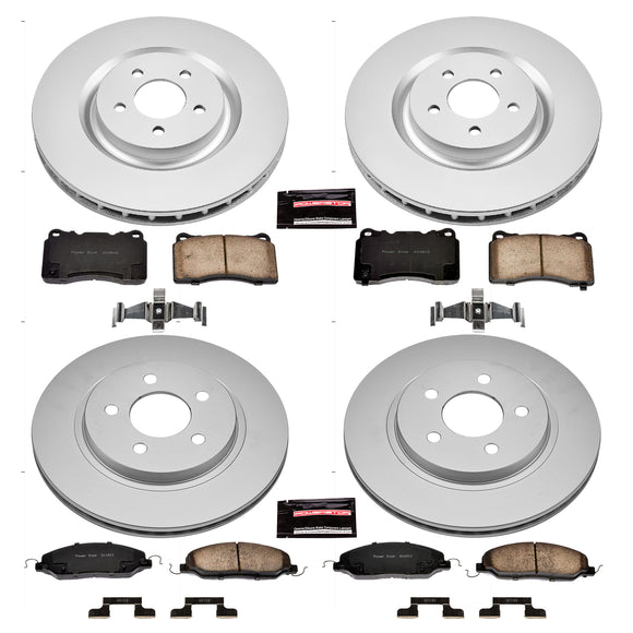 PowerStop Genuine Geomet Coated Rotor and Low-Dust Ceramic Brake Pad Kit