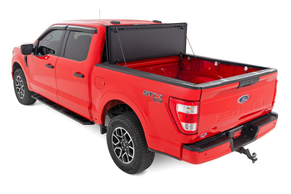 Rough Country Hard Tri-Fold Bed Cover 5'7" Bed For Ford F-150 15-20