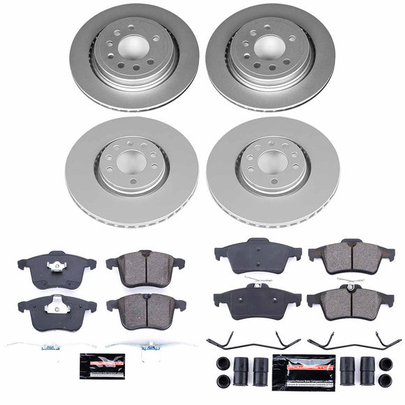 PowerStop Genuine Geomet Coated Rotor and Carbon-Fiber Ceramic Brake Pad Kit