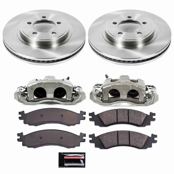 PowerStop OE Stock Replacement Low-Dust Ceramic Brake Pad, Rotor and Caliper Kit