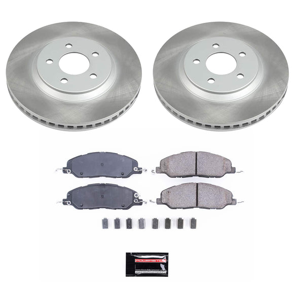 PowerStop Semi-Coated Rotor and Low-Dust Ceramic Brake Pad Kit