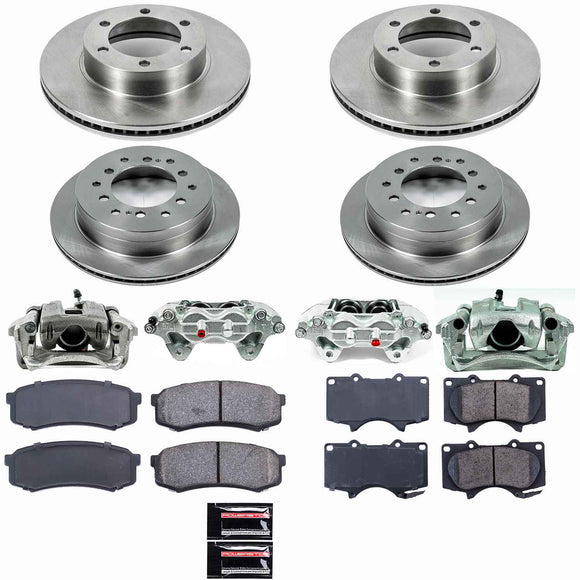 PowerStop OE Stock Replacement Low-Dust Ceramic Brake Pad, Rotor and Caliper Kit