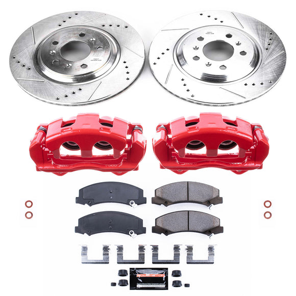 PowerStop Z23 Daily Driver Carbon-Fiber Ceramic Pads Drilled & Slotted Rotor & C