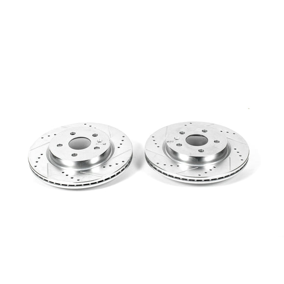 PowerStop Evolution Drilled Slotted Rotors Pair Rear For Buick Allure