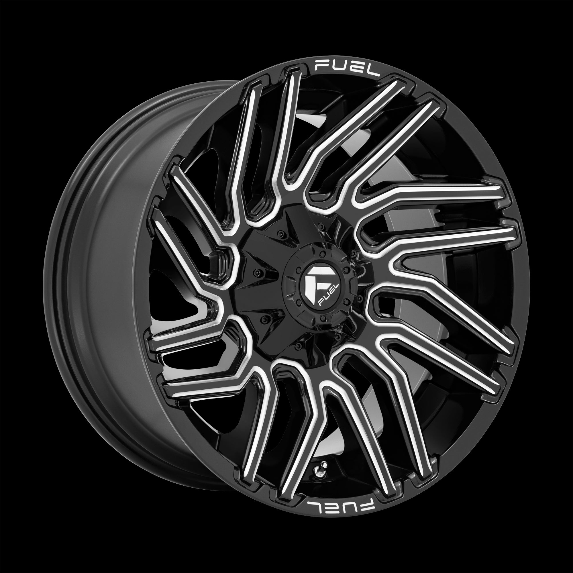 22X12 Fuel D773 Typhoon Gloss Black Milled 8X170 ET-44 wheel/rim