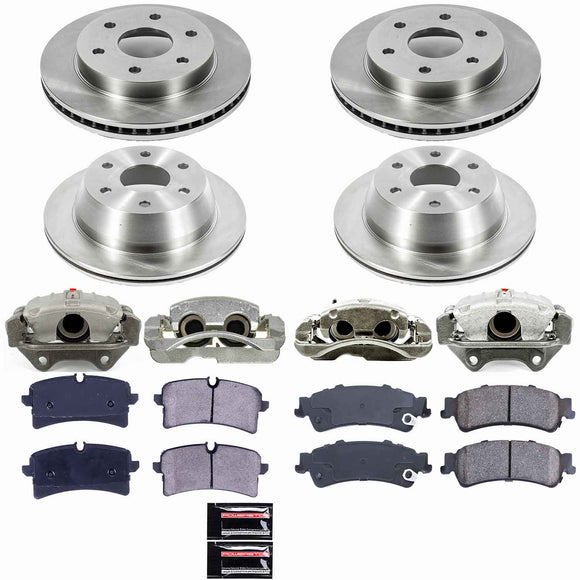 PowerStop OE Stock Replacement Low-Dust Ceramic Brake Pad, Rotor and Caliper Kit