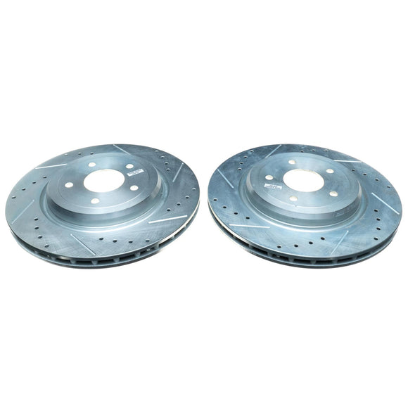 PowerStop Evolution Drilled Slotted Rotors Pair Rear For Chevrolet Corvette