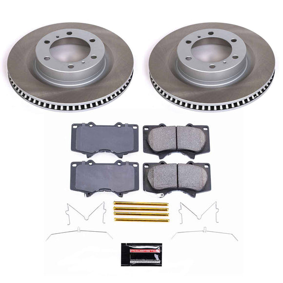 PowerStop Semi-Coated Rotor and Low-Dust Ceramic Brake Pad Kit