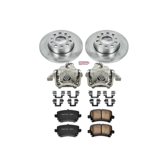 PowerStop OE Stock Replacement Low-Dust Ceramic Brake Pad, Rotor and Caliper Kit