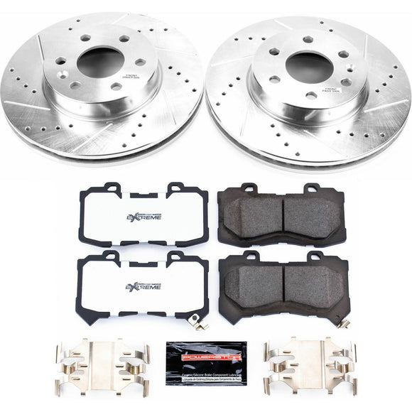 PowerStop Z36 Carbon-Fiber Ceramic Brake Pad with Drilled and Slotted Rotor Kit