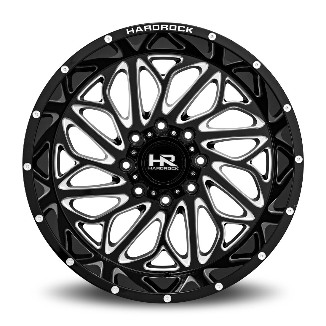 20x12 Hardrock BlackTop Xposed Gloss Black Milled 8x165.1 ET-44 wheel/rim