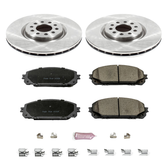 PowerStop OE Stock Replacement Low-Dust Ceramic Brake Pad and Rotor Kit