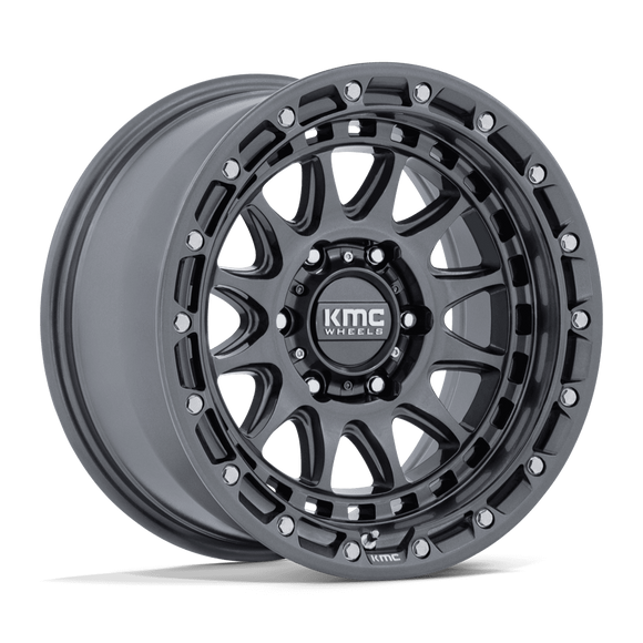 17x8.5 KMC KM556 Crux Gloss Gunmetal 5x127 ET0 CB71.5 Wheel Rim
