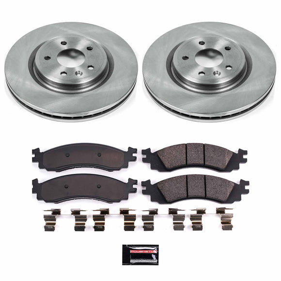 PowerStop OE Stock Replacement Low-Dust Ceramic Brake Pad and Rotor Kit
