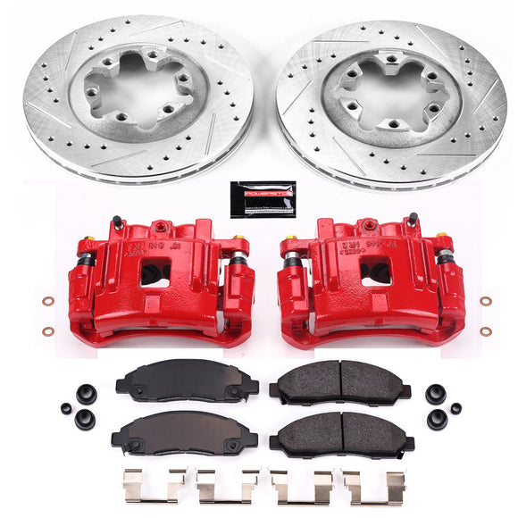PowerStop Z23 Daily Driver Carbon-Fiber Ceramic Pads Drilled & Slotted Rotor & C