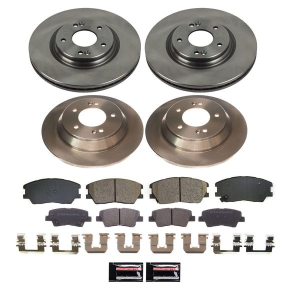 PowerStop OE Stock Replacement Low-Dust Ceramic Brake Pad and Rotor Kit
