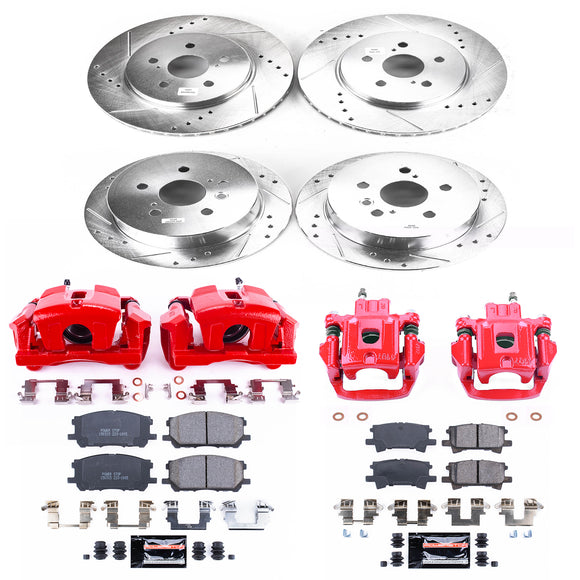 PowerStop Z23 Daily Driver Carbon-Fiber Ceramic Pads Drilled & Slotted Rotor & C